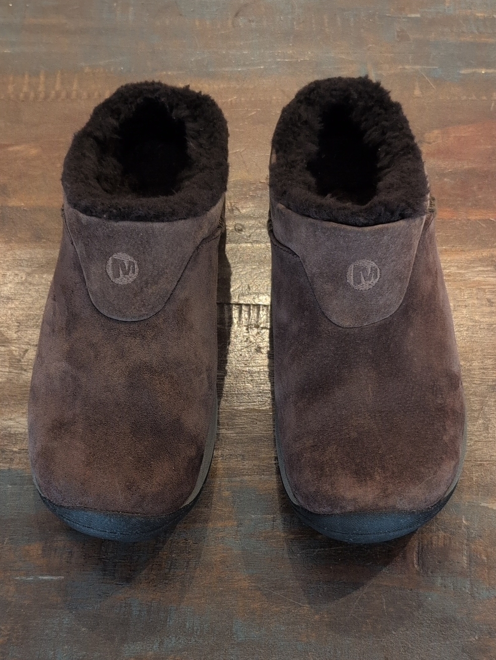 Merrell Encore Ice Bracken Brown Suede Fur Lined Slide On Clog - Women's 8.5 - Picture 3 of 9